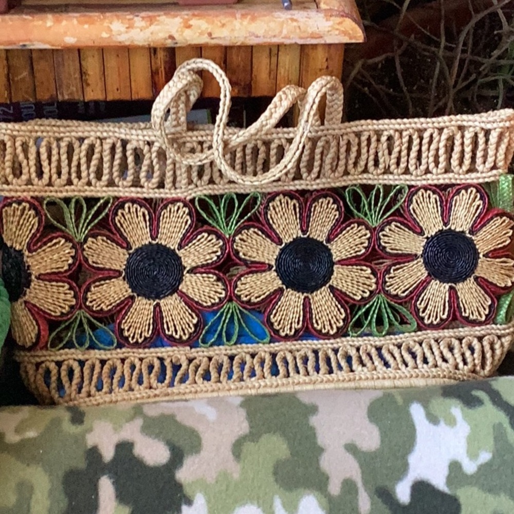 Handcrafted Floral Crochet Tote Bag